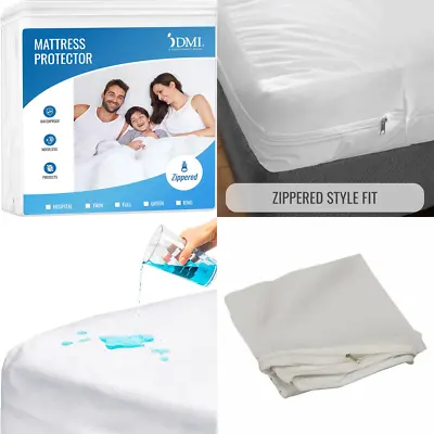 Bed Cover Twin Size Fitted Sheet Zippered Plastic Mattress Waterproof Protector • $12.59