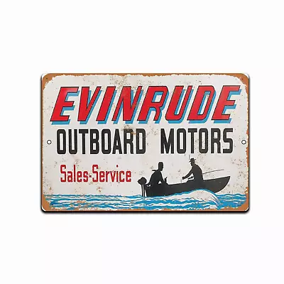 New Tin Sign Evinrude Outboard Motor Vintage Aluminum Metal Sign 8x12 • $13.95