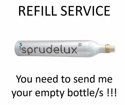 SPRUDELUX REFILL SERVICE - CO2 GAS - 425g / 60l  For YOUR Empty Cylinder Bottle • £12