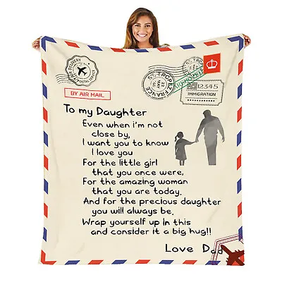 £26.95 • Buy Letter Fleece Blanket To My Daughter Dad Mom Plush Personalized Christmas Gifts