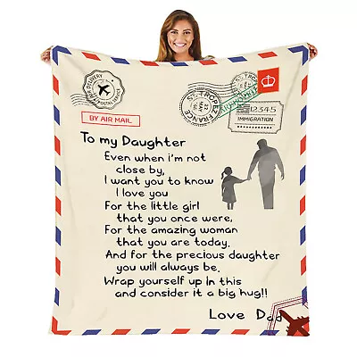 £25.60 • Buy Letter Fleece Blanket To My Daughter Dad Mom Plush Personalized Christmas Gifts