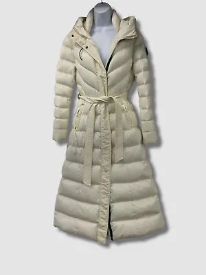 $1190 Mackage Women's Ivory Calina Hooded Down Puffer Coat Size Large • $319.98