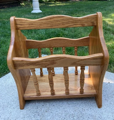 $50 • Buy Beautiful Solid Light Oak Wood Magazine/Book/Newspaper Floor Rack