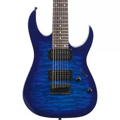 Ibanez GRG7221QA RG Gio 7-String Electric Guitar Transparent Blue Burst • $279.99