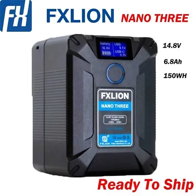 $279 • Buy FXLION NANO THREE 150Wh 14.8V Compact V-Mount Li-ion Battery V-Lock Micro USB 