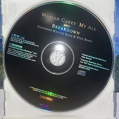 Mariah Carey My All And Breakdown US CD Single Feat. Krayzie Bone & Wish Bone • $6.99