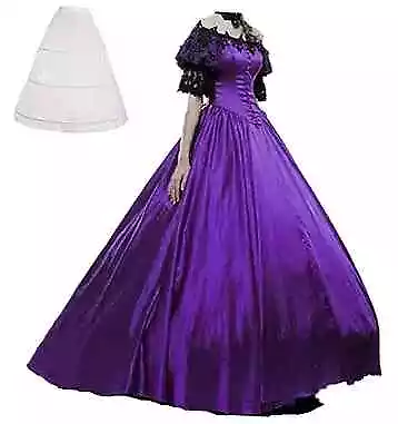  Womens Marie Antoinette Rococo Ball Gown Gothic Victorian 4X-Large Purple • $83.21