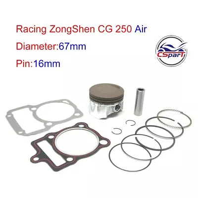 CG250 67mm Piston Kit For 250cc Engine ZongShen Shineray Lifan Taotao ATV Quad • $9