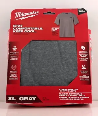 Milwaukee Men's X-Large Hybrid Work Short Sleeve Crew Neck T-Shirt Gray 603G-XL • $21.50