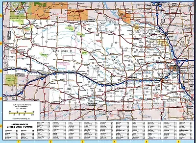 NEBRASKA STATE ROAD MAP GLOSSY POSTER PICTURE PHOTO PRINT City Highway 3373 • $21.99