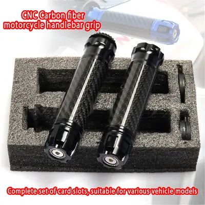 CNC Carbon Fiber Hand Grip Bars Ends Fit For YAMAHA R6 YZF-R1M V-MAX MT-25 Black • $16.96