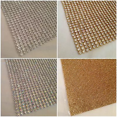 £2.04 • Buy Chaton Diamante Crystal Strips Silver Gold & Ab Crystal Cake Wedding Sewing UK