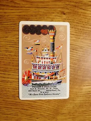 Mid 1900's Vintage Playing Card Swap Coupon Steam Paddle Boat • $1.29