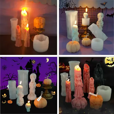 £4.19 • Buy Halloween Candle Molds 3D Silicone For DIY Wax Making Moulds Soap Resin Craft UK