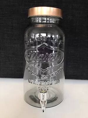 Original Mason Glass Jar 1.3 Gallon 5L Drink Dispenser W Lid - Faucet - Spout • $10.89