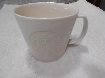 STARBUCKS 2015 White Siren Etched Logo Marbled 12 Oz Mermaid Coffee Cup Mug • $6.99