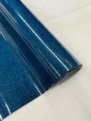 Metallic Glitter Vinyl - Royal Blue - Shiny Glitter PVC Upholstery Rolled Vinyl • $34.99