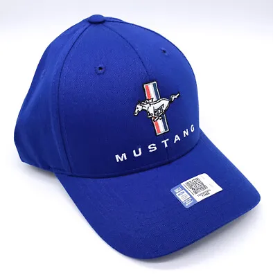 Hat / Cap W/ Ford Mustang Pony Grille Emblem - Blue W/ White Stitching • $19.99