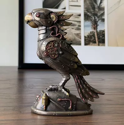 Custom Made Steampunk Cockatiel Parrot Sculpture Abstract Figurine Statue Décor • $64.95