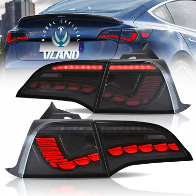 GTS LED Tail Lights W/Startup Animation For 2017-23 Tesla Model 3 / Y Rear Lamps • $349