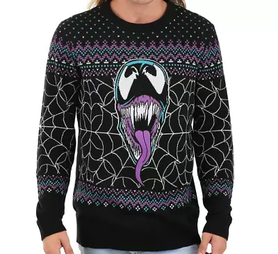 $35.96 • Buy Disney Marvel Venom Ugly Christmas Sweater Size Small Medium New