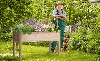 Wooden Elevated Raised Garden Bed Planter Box With Legs For Vegetable/Flower • $84.88