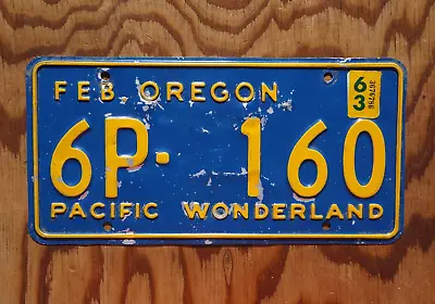 1963 OREGON License Plate PACIFIC WONDERLAND # 6P - 160 • $34.99
