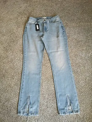 £24.95 • Buy BNWT River Island Jeans Size 12 Distressed Split Hem Ripped Torn Light Wash 