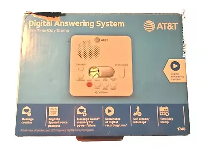 AT&T 1740 Digital Answering System With Time And Day Stamp - White • $8