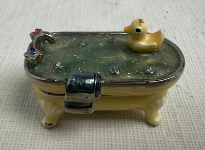 Vintage MONET   Rubber Duck In Tub   Collectible Enamel Keepsake Trinket Box • $9.99