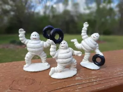 3 Cast Iron Michelin Men Bibendum Advertising Figurine Standing Kneeling Running • $9.99