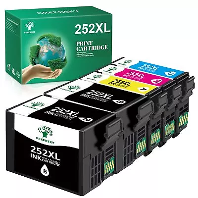 T252XL 252 XL Ink Cartridge Bk& Clr For Epson WorkForce WF-3620 WF-3640 WF-7610 • $11.88