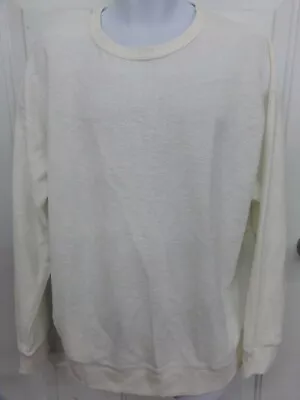 H&M Label Of Graded Goods LOGG Mens Size L Ivory Long Sleeve Pullover Shirt NEW • $26.99