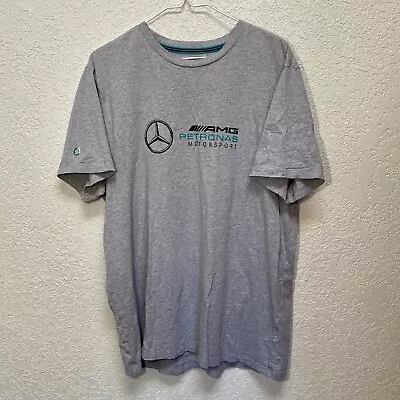 Mercedes AMG Petronas Motorsport T-Shirt Men’s XL Grey Short Sleeve Logo Tee • $18.95