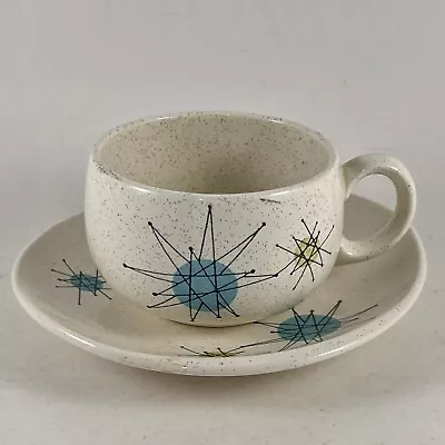 Franciscan Atomic Starburst Coffee Tea Cup & Saucer Set 2 Sets Available ~Chips~ • $26.95