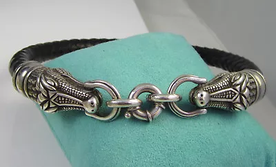 Estate Vintage Barry Kieselstein Cord Sterling Silver Double Alligator Necklace • $1799