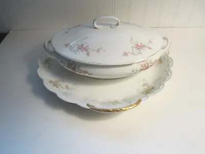 Vintage Round Serving Platter (t. Haviland Limoges France) & Covered Dish--canon • $18