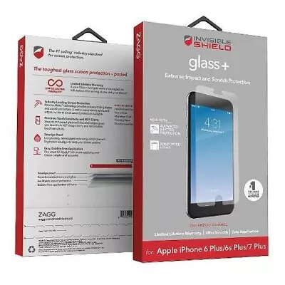NEW Zagg Invisible Shield Glass Screen Protector For Apple IPhone 6 6s 7 8 Plus • $12