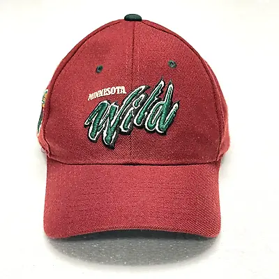 Vintage Minnesota Wild Zephyr Hat Cap Men's Red Hockey Snap Back • $18.77