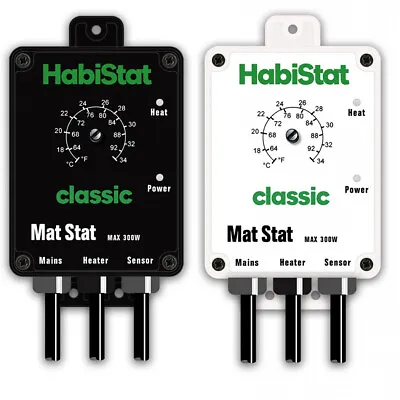 Habistat Mat Stat Thermostat 300w On/Off Vivarium Heat Control Black White • £31.26
