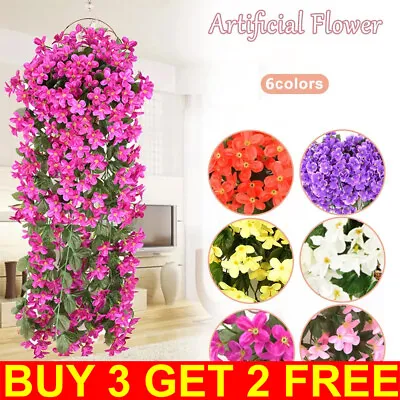 Artificial Fake Hanging Flowers Vine Plant Garden Home Indoor Outdoor Decor UK • £3.59