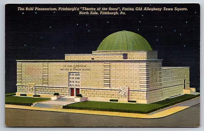 Vintage Postcard Pennsylvania Pittsburgh Buhl Planetarium Night View -3131 • $1.09