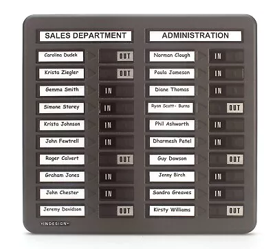 Staff In Out Attendance / Fire Drill Board 20 Names • £110