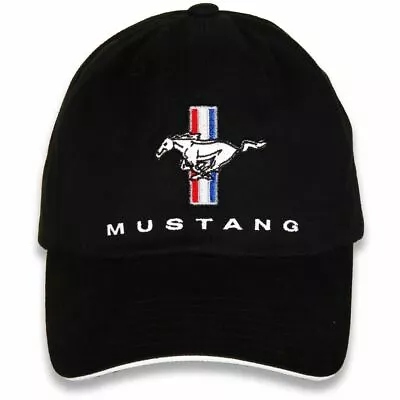 Black Mustang 2D Tri-Bar Horse Hat * GT 289 Saleen Roush Shelby BOSS Mach 1 GTCS • $37.09