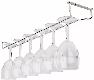 Chrome Glass Hanger Wine Glass Storage Rack Bar Glass Hanging Rail 10  16   24  • £4.50