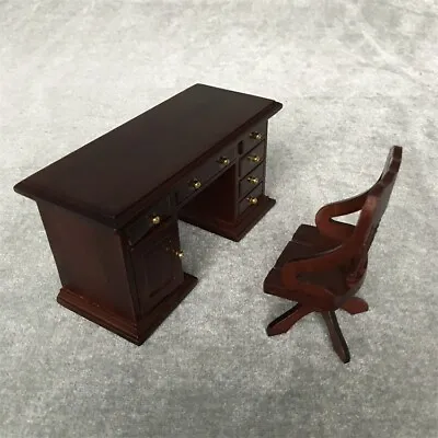 2x Dollhouse 1:12 Scale Miniatures Vintage Victoria Desk Chair Office Furniture • $22.49