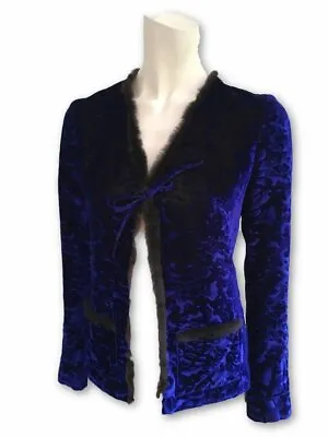 £150 • Buy Christian Lacroix Bazar Women's Velvet With Fur Trim Jack F 36 UK 8 US 4 S SMALL