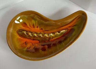 $20 • Buy Vintage Pottery MCM California Style USA  Ashtray Orange/ Gold 