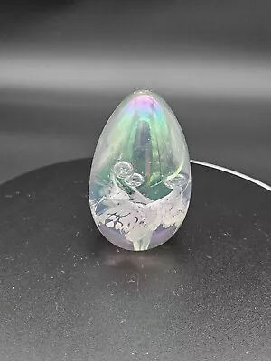 Iridescent Egg Shaped Paperweight MSH 83 Mt. St. Helens Volcanic Ash • $22