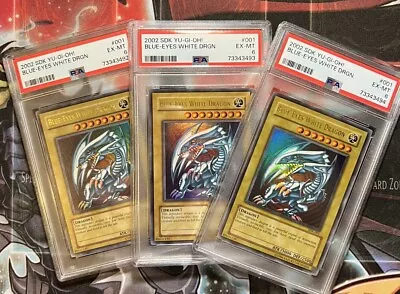 Set Of 3x PSA 6 - Blue Eyes White Dragon SDK-001 Starter Deck Kaiba Ultra YuGiOh • $199.99